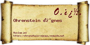 Ohrenstein Ágnes névjegykártya