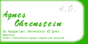 agnes ohrenstein business card